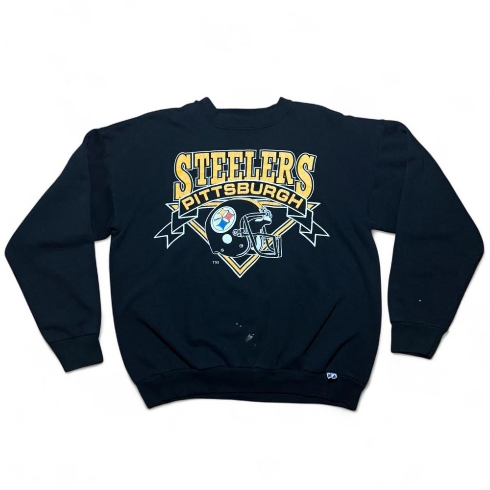 Vintage 90s NFL Pittsburgh Steelers Logo 7 Helmet Crewneck Sweatshirt XL 23x24